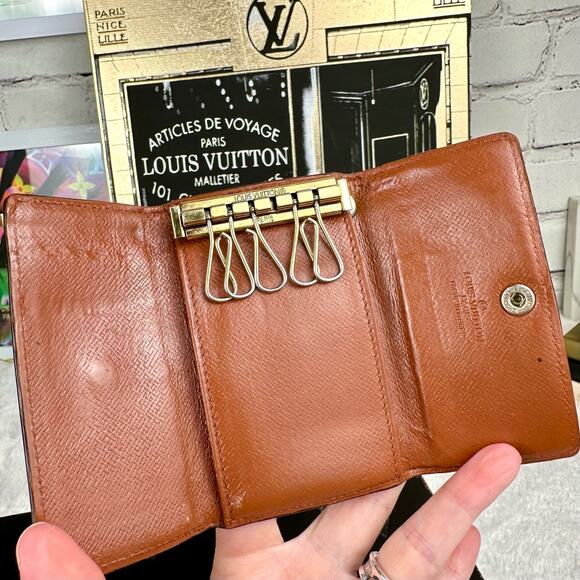 Louis Vuitton 5 key holder keychain Key Cles wallet VINTAGE custom - Picture 9 of 12